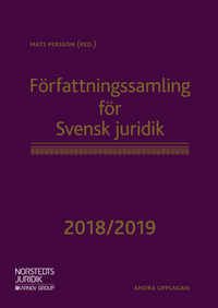 Författningssamling för Svensk juridik 2018/2019