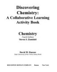 Learning Activity Workbook for Zumdahl
