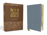 Niv, Thinline Reference Bible, Large Print, Genuine Leather, Buffalo, Blue, Red Letter Edition, Comfort Print