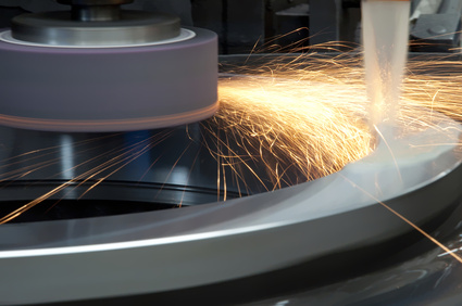 Grinding operation with coolant